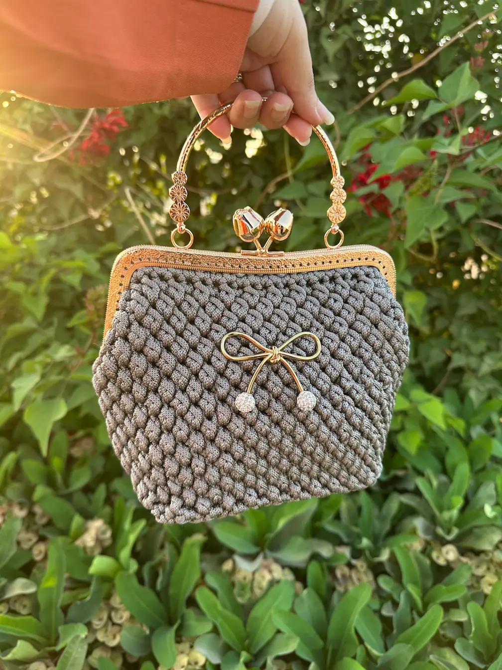 شنطة Special Gray كروشيه يدوي