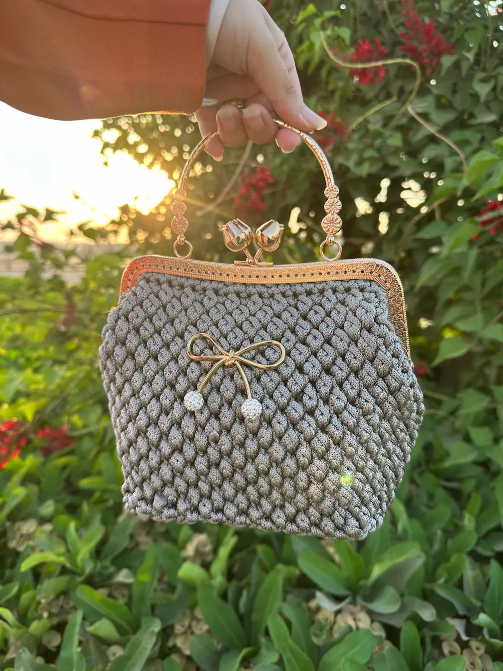 شنطة Special Gray كروشيه يدوي