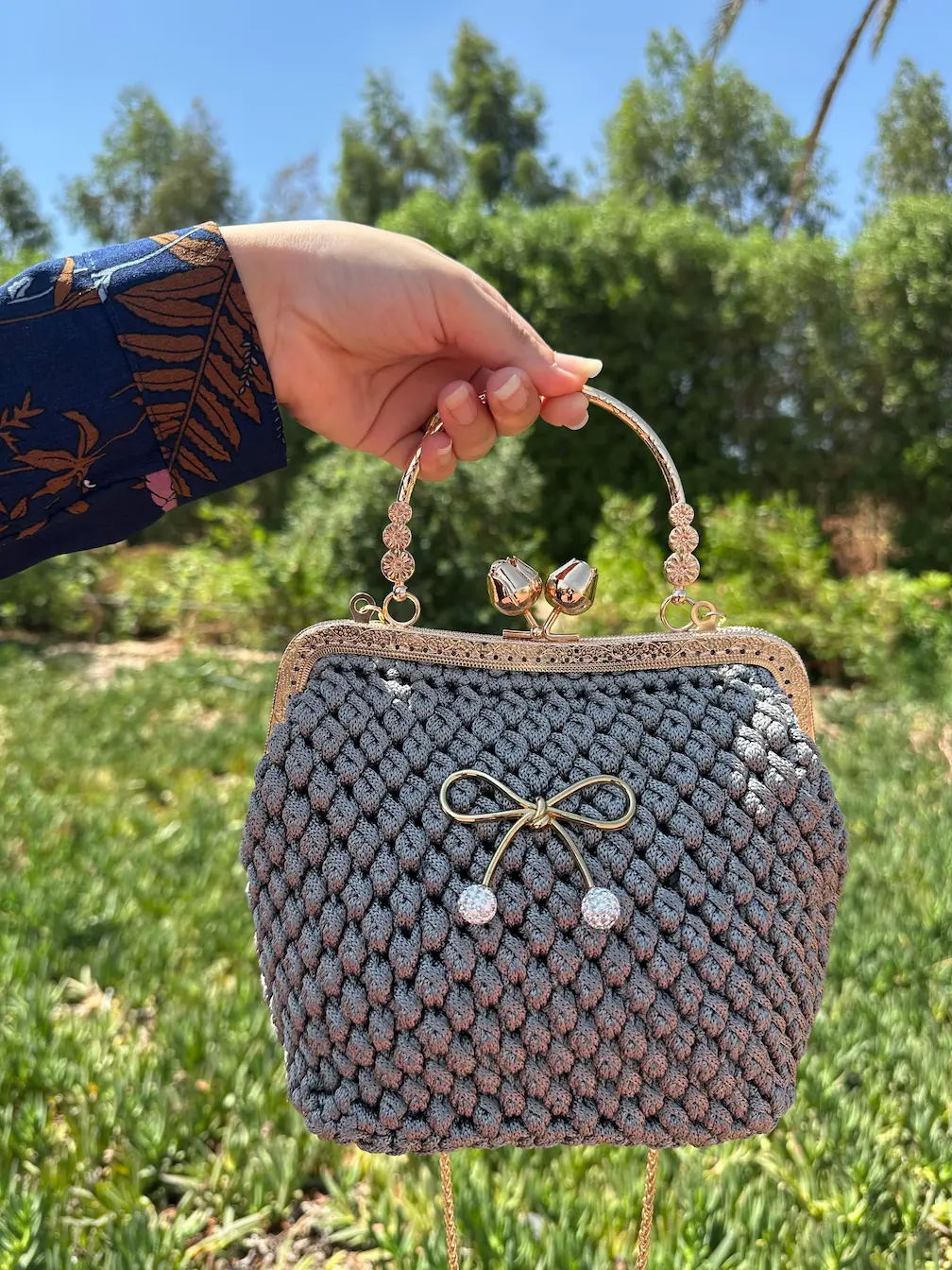 شنطة Special Gray كروشيه يدوي