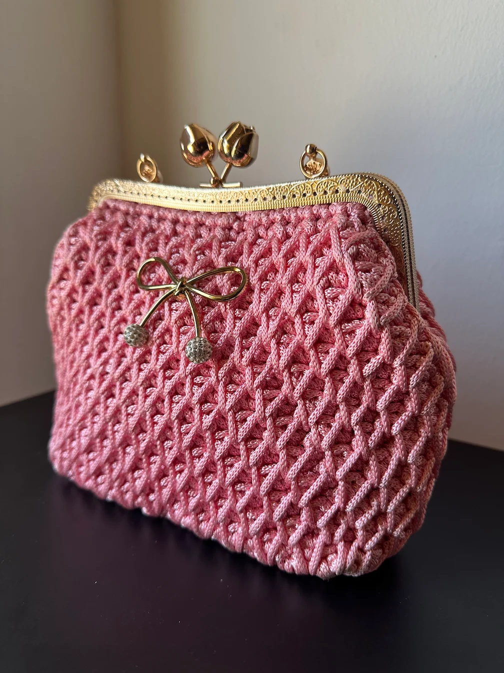 شنطة Special Rose كروشيه كلاسيك